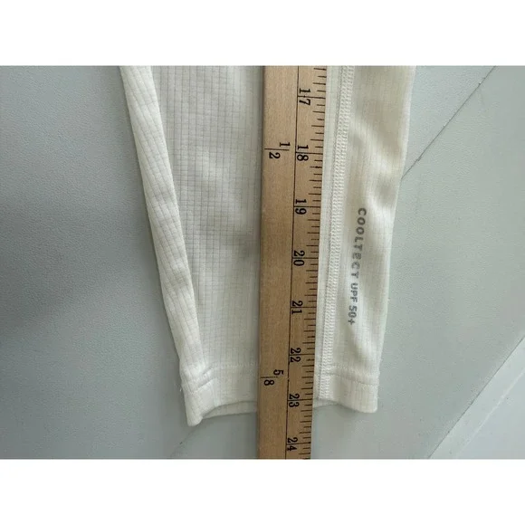 Coolibar Womens UPF 50+ Long Sleeve Polo Shirt Cream Size Large Cooltect - Picture 4 of 9